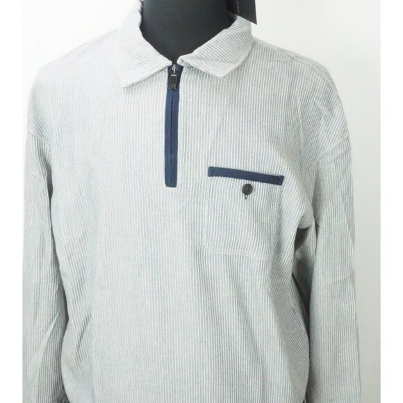 Giorgio Armani Black Label White Blue Blouson 1/4 Zip Cashmere